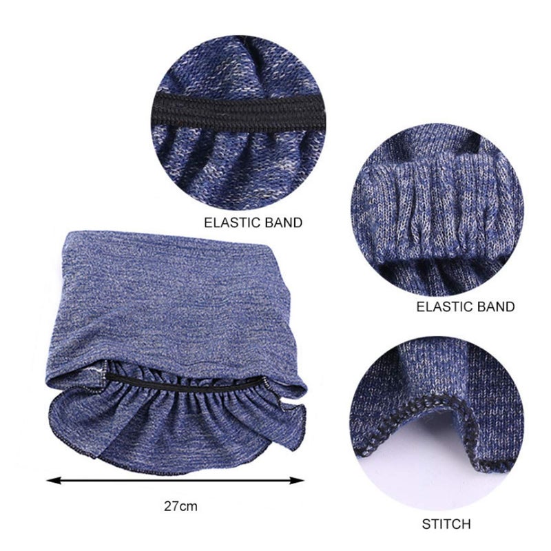 Ever Fairy 3 Colors Chemo Cancer Head Scarf Hat Cap Ethnic Cloth Print Turban Headwear Women Women's Ruffle Beanie Scarf (Grey-purple-navy Blue) - Image 5
